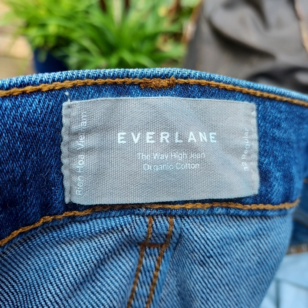 Everlane Way High Women's Deep Blue Denim Jeans - Picture 2 of 5